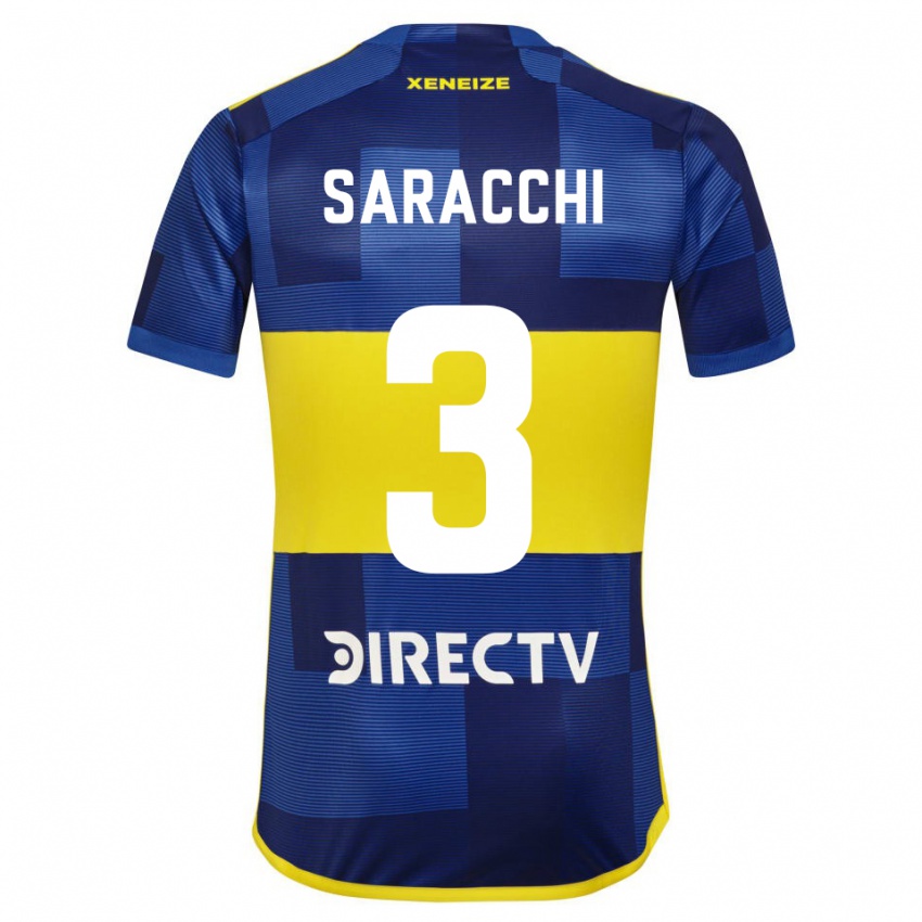 Kinder Marcelo Saracchi #3 Blau Gelb Heimtrikot Trikot 2024/25 T-Shirt