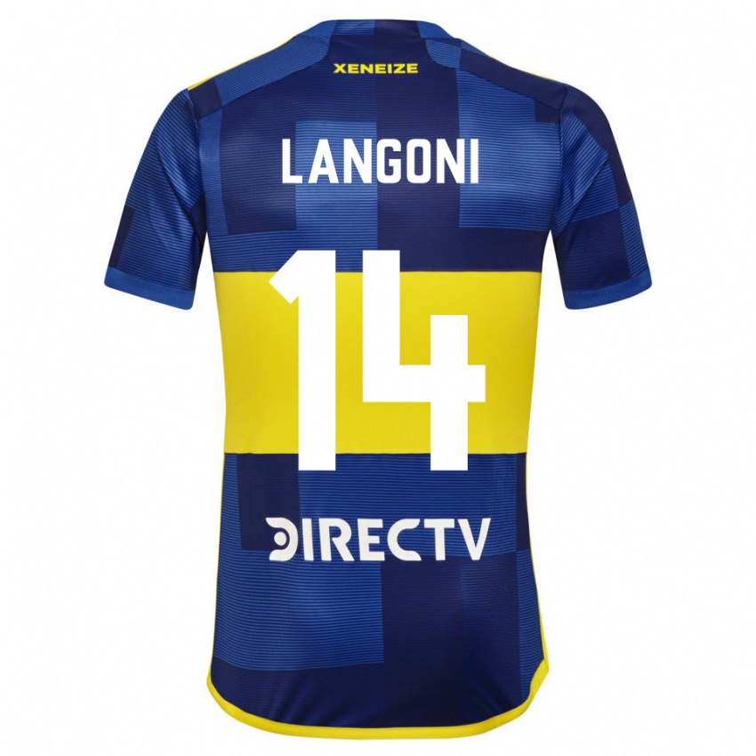 Kinder Luca Langoni #14 Blau Gelb Heimtrikot Trikot 2024/25 T-Shirt