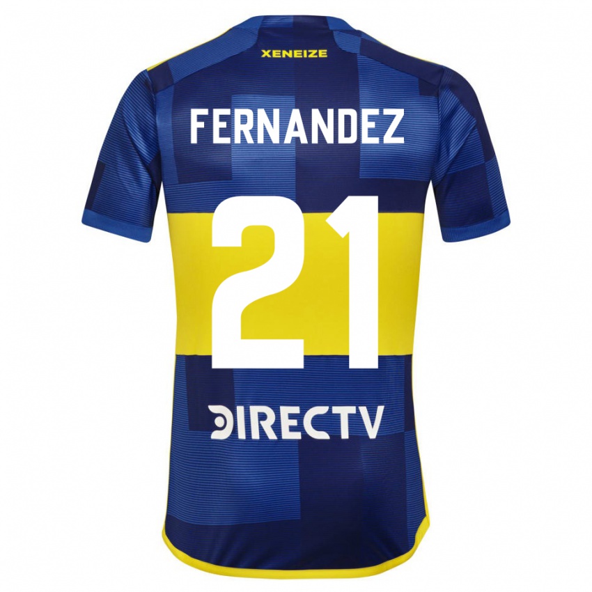 Kinder Ezequiel Fernandez #21 Blau Gelb Heimtrikot Trikot 2024/25 T-Shirt