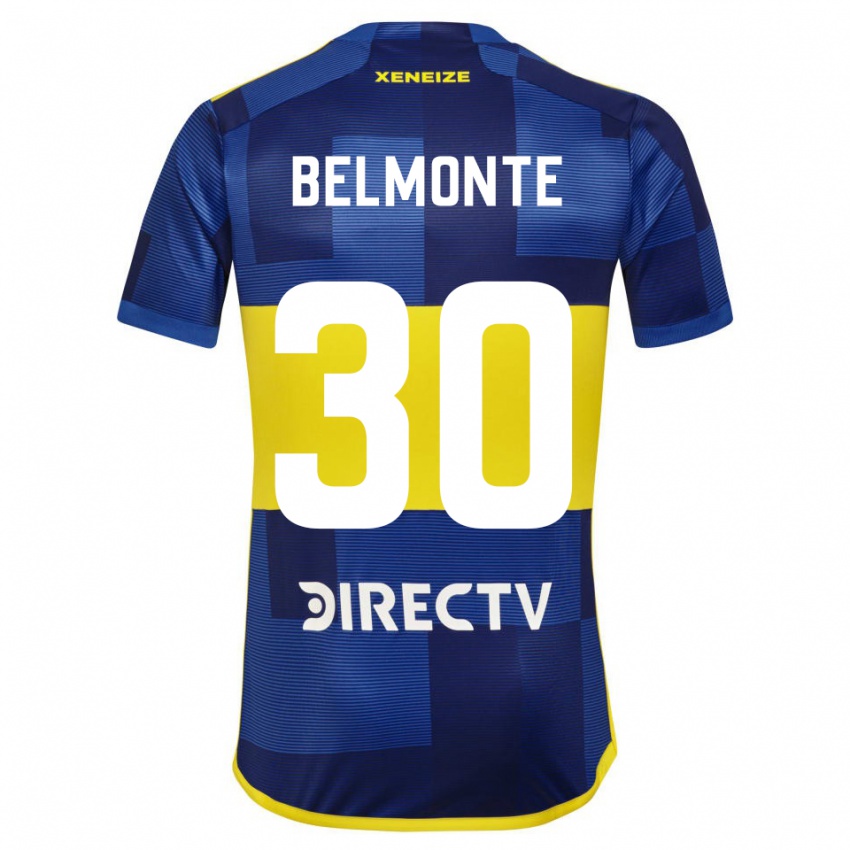 Kinder Tomás Belmonte #30 Blau Gelb Heimtrikot Trikot 2024/25 T-Shirt