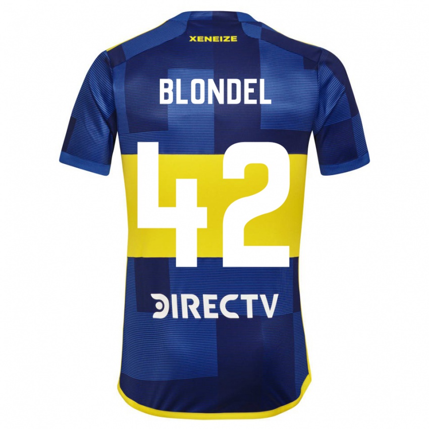 Kinder Lucas Blondel #42 Blau Gelb Heimtrikot Trikot 2024/25 T-Shirt