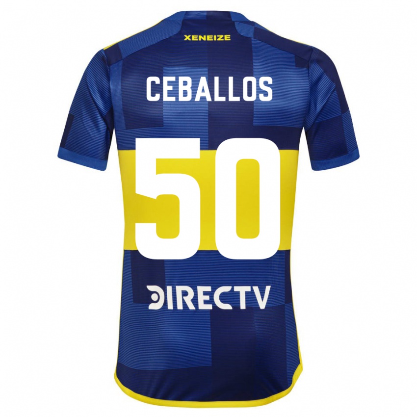 Kinder Julián Ceballos #50 Blau Gelb Heimtrikot Trikot 2024/25 T-Shirt