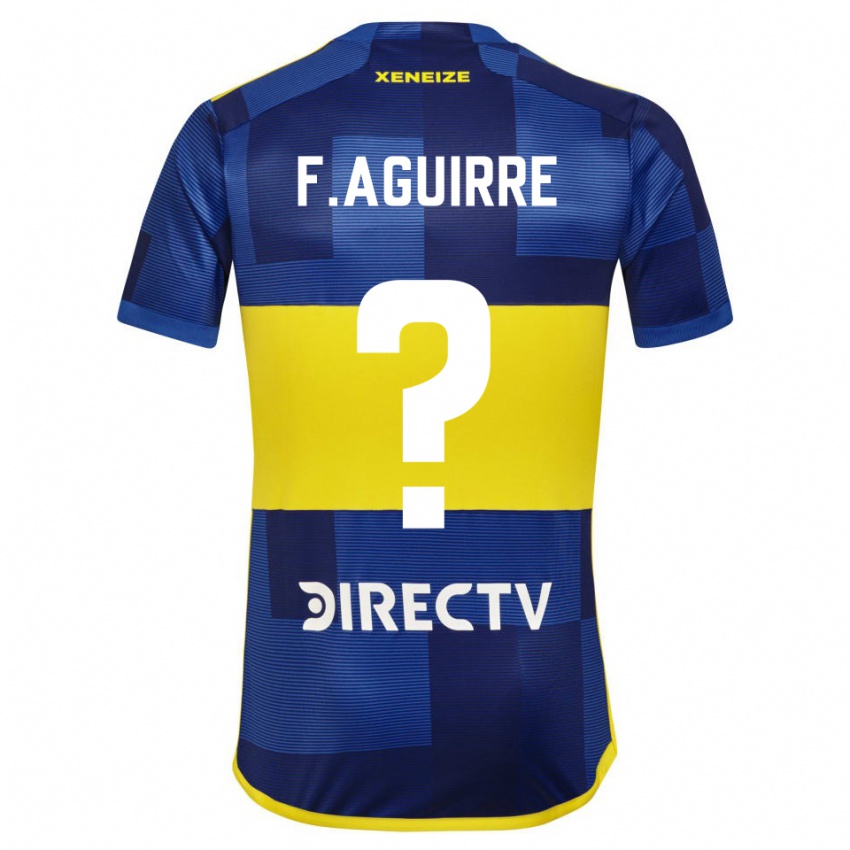 Kinder Federico Aguirre #0 Blau Gelb Heimtrikot Trikot 2024/25 T-Shirt