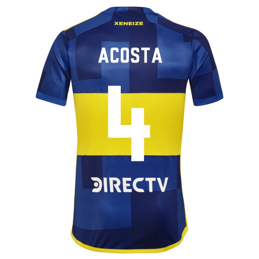 Kinder Natan Acosta #4 Blau Gelb Heimtrikot Trikot 2024/25 T-Shirt