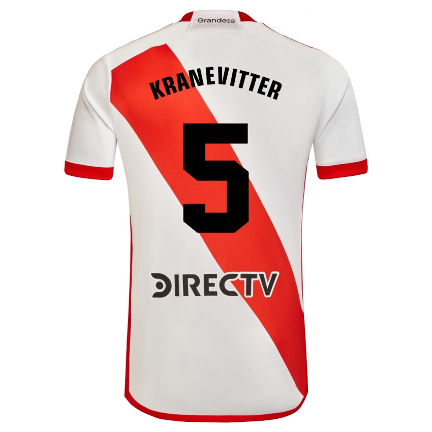 Kinder Matías Kranevitter #5 Weiß Rot Heimtrikot Trikot 2024/25 T-Shirt