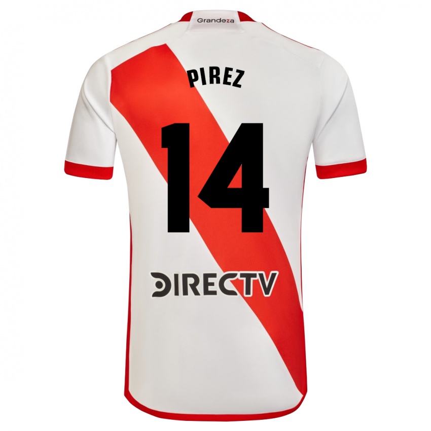 Kinder Leandro González Pírez #14 Weiß Rot Heimtrikot Trikot 2024/25 T-Shirt