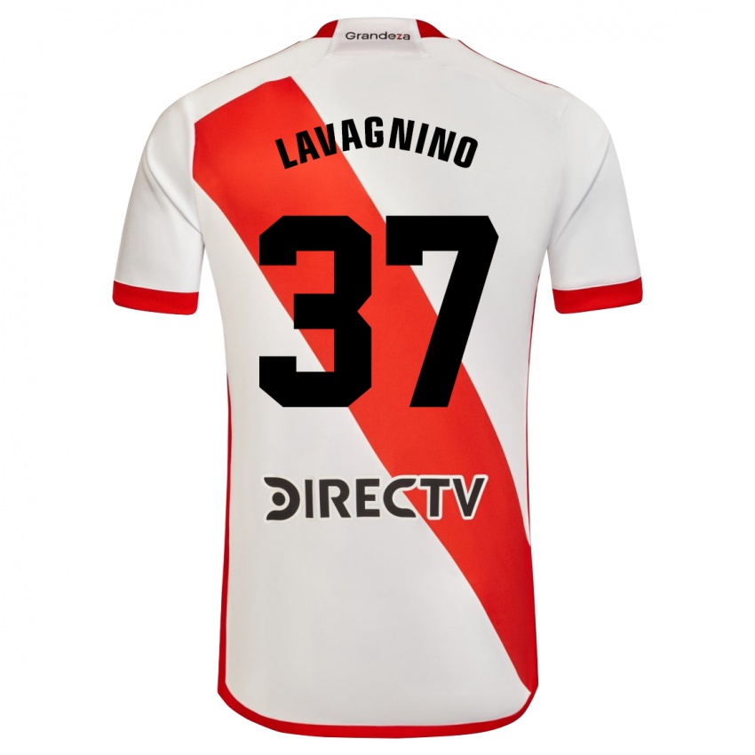 Kinder Lucas Lavagnino #37 Weiß Rot Heimtrikot Trikot 2024/25 T-Shirt