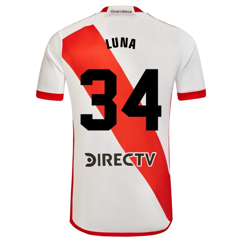 Kinder Jonás Luna #34 Weiß Rot Heimtrikot Trikot 2024/25 T-Shirt