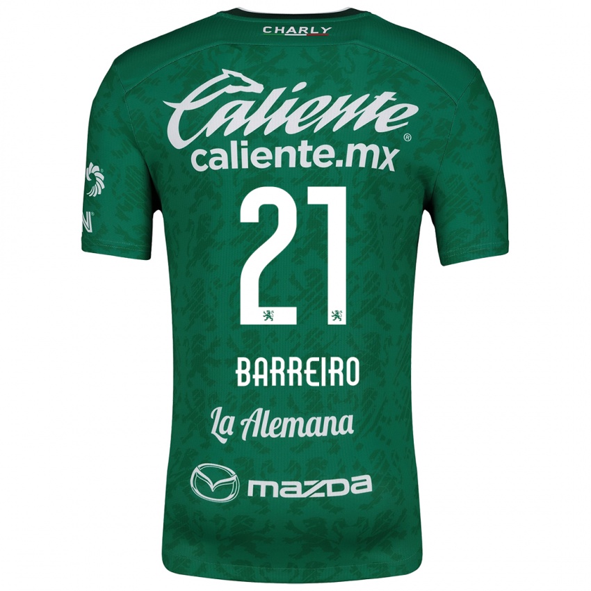 Kinder Stiven Barreiro #21 Grün Weiß Heimtrikot Trikot 2024/25 T-Shirt