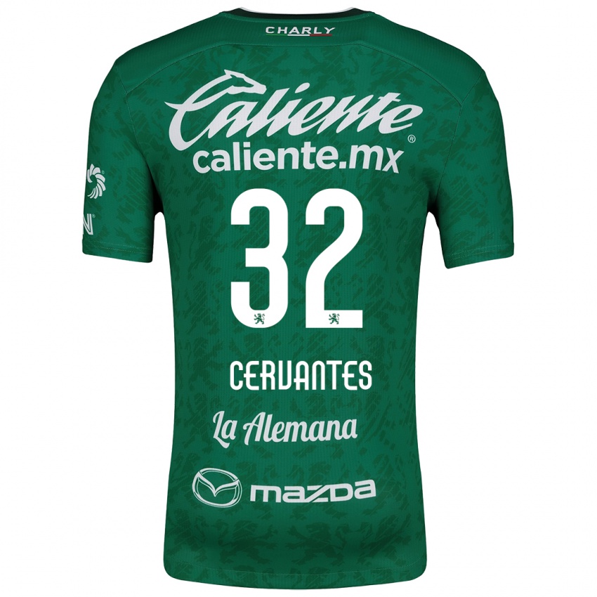 Kinder Luis Cervantes #32 Grün Weiß Heimtrikot Trikot 2024/25 T-Shirt