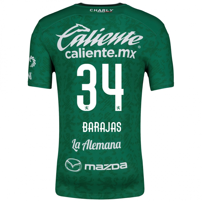 Kinder Víctor Barajas #34 Grün Weiß Heimtrikot Trikot 2024/25 T-Shirt