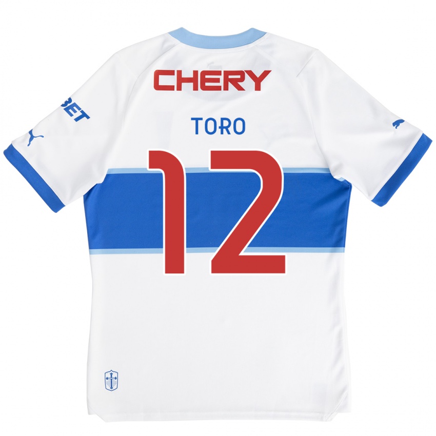 Kinder Ian Toro #12 Weiß Blau Heimtrikot Trikot 2024/25 T-Shirt