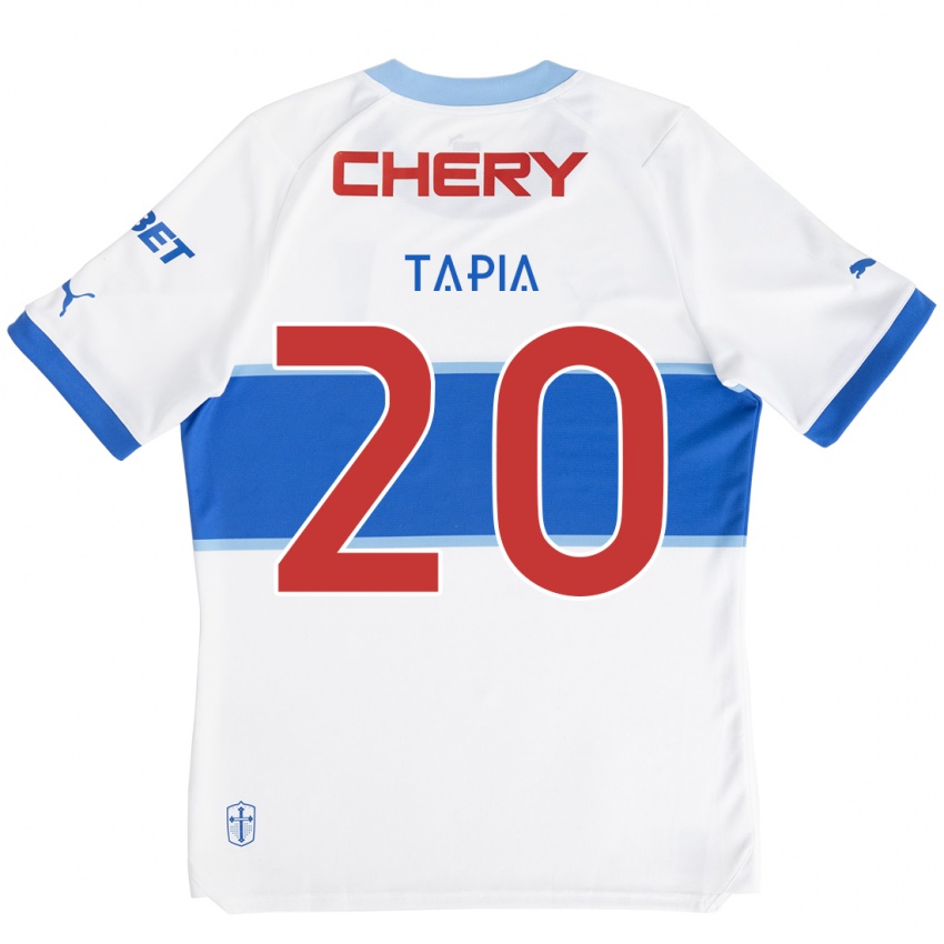 Kinder Gonzalo Tapia #20 Weiß Blau Heimtrikot Trikot 2024/25 T-Shirt