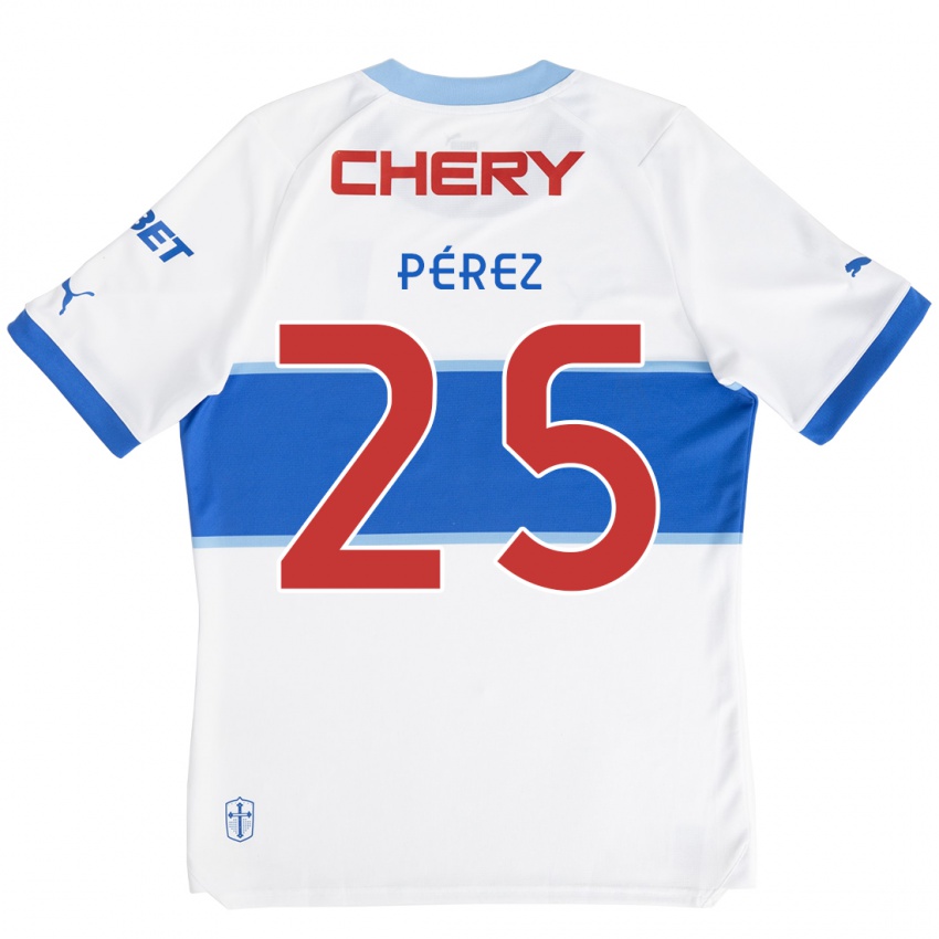 Kinder Sebastián Pérez #25 Weiß Blau Heimtrikot Trikot 2024/25 T-Shirt