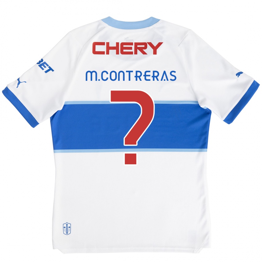 Kinder Mathías Contreras #0 Weiß Blau Heimtrikot Trikot 2024/25 T-Shirt