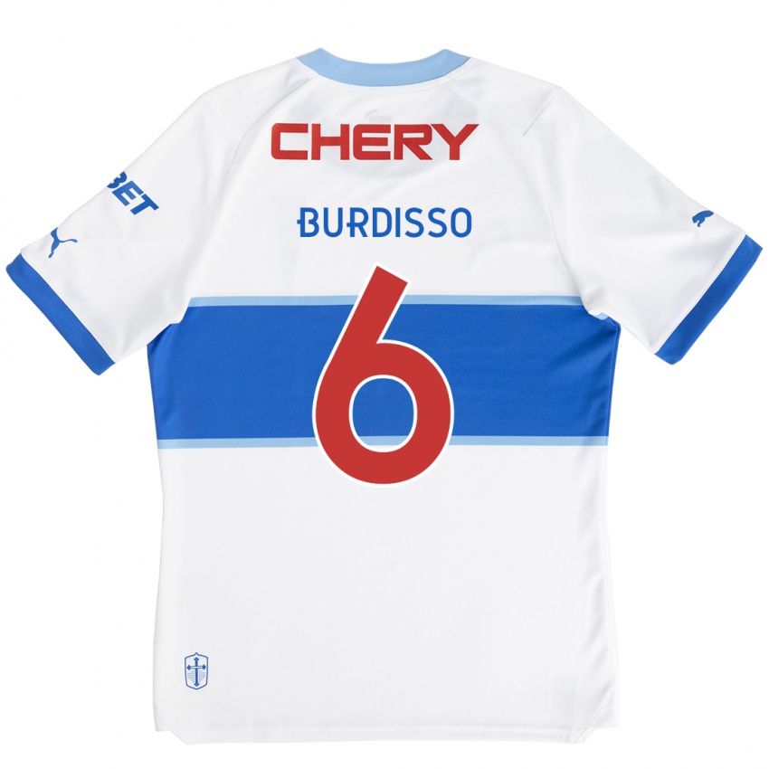 Kinder Guillermo Burdisso #6 Weiß Blau Heimtrikot Trikot 2024/25 T-Shirt