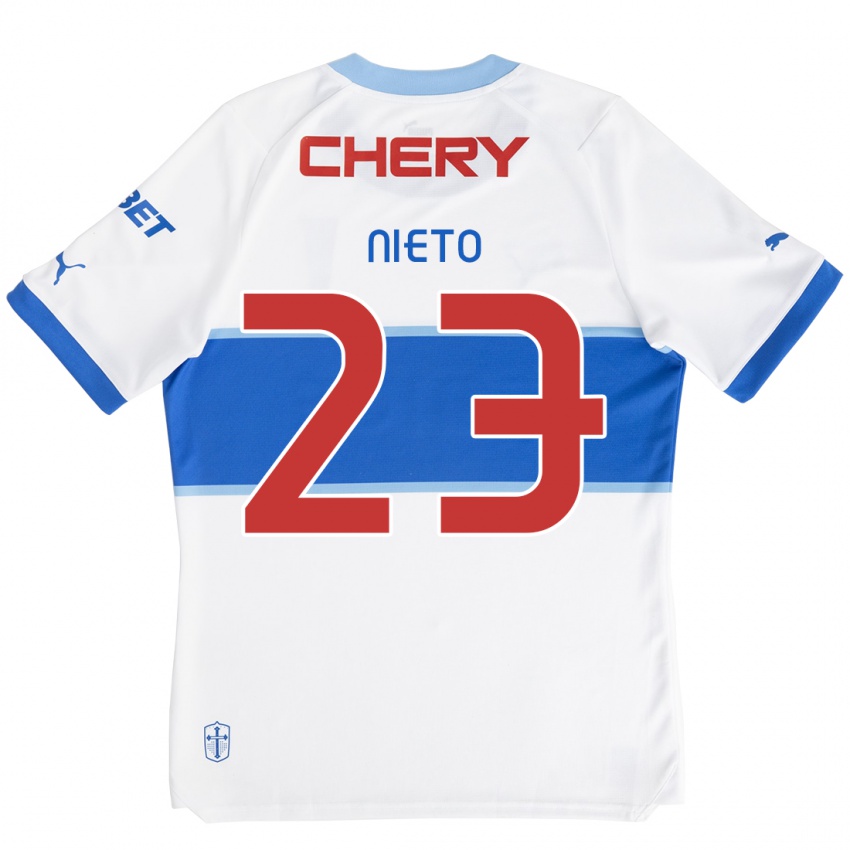 Kinder Byron Nieto #23 Weiß Blau Heimtrikot Trikot 2024/25 T-Shirt