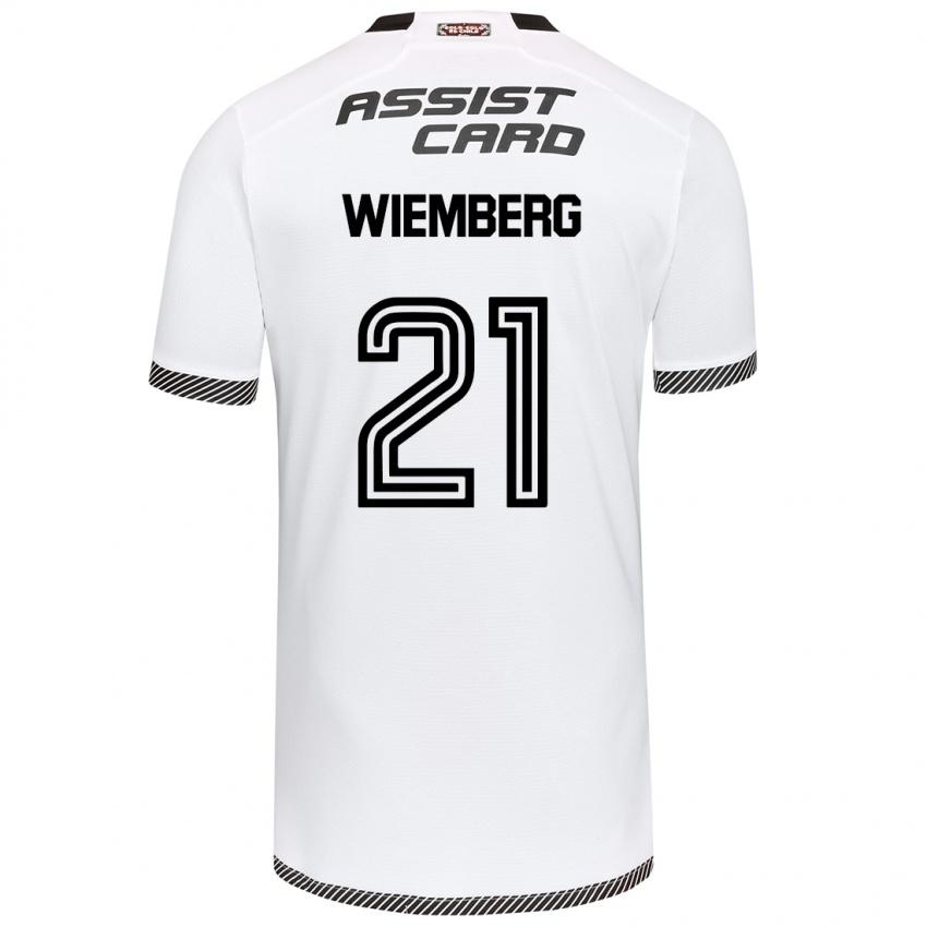 Kinder Erick Wiemberg #21 Weiß Schwarz Heimtrikot Trikot 2024/25 T-Shirt