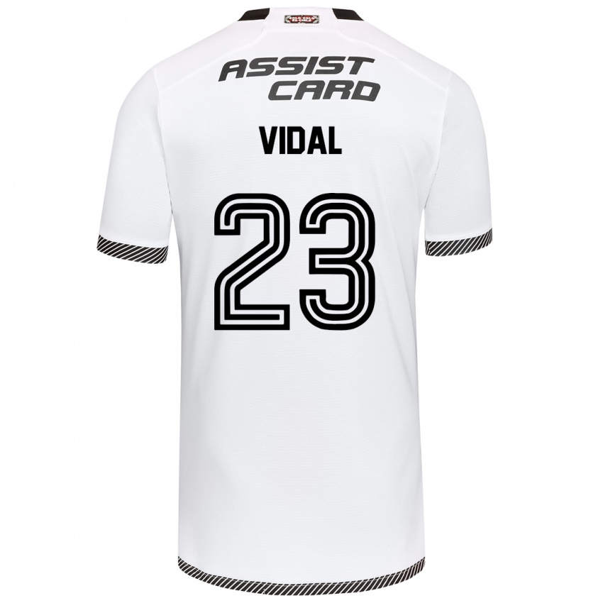 Kinder Arturo Vidal #23 Weiß Schwarz Heimtrikot Trikot 2024/25 T-Shirt