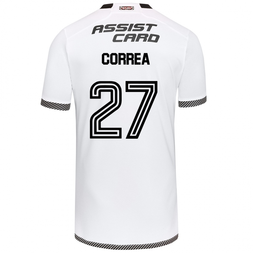 Kinder Javier Correa #27 Weiß Schwarz Heimtrikot Trikot 2024/25 T-Shirt