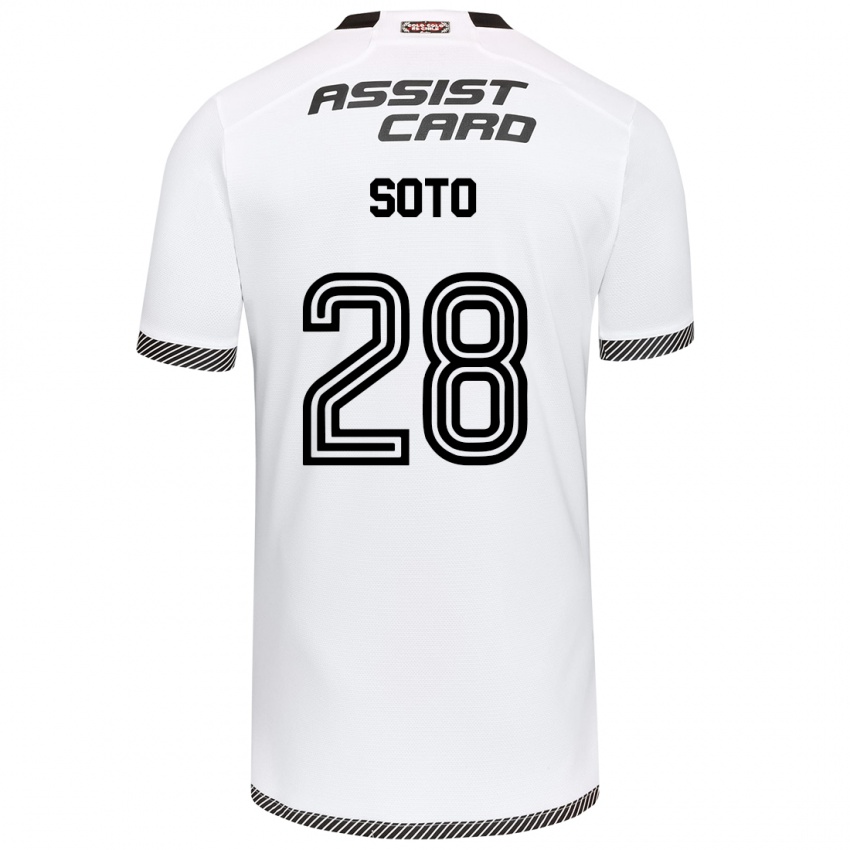 Kinder Lucas Soto #28 Weiß Schwarz Heimtrikot Trikot 2024/25 T-Shirt