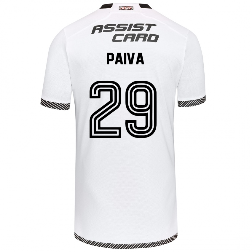 Kinder Guillermo Paiva #29 Weiß Schwarz Heimtrikot Trikot 2024/25 T-Shirt