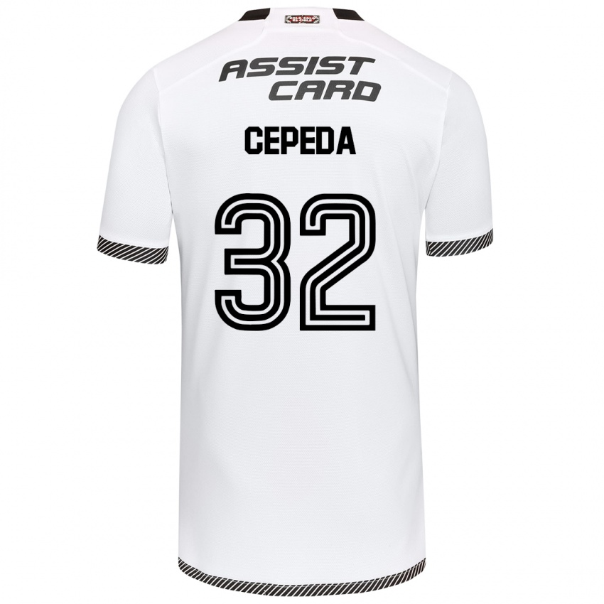 Kinder Lucas Cepeda #32 Weiß Schwarz Heimtrikot Trikot 2024/25 T-Shirt