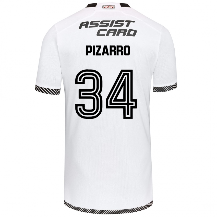 Kinder Vicente Pizarro #34 Weiß Schwarz Heimtrikot Trikot 2024/25 T-Shirt