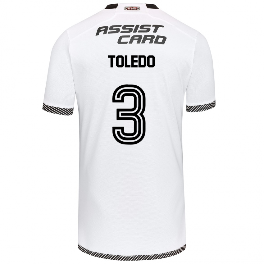 Kinder Miguel Toledo #3 Weiß Schwarz Heimtrikot Trikot 2024/25 T-Shirt