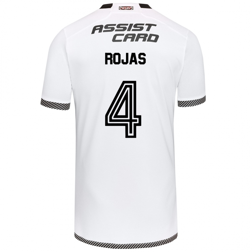 Kinder Javier Rojas #4 Weiß Schwarz Heimtrikot Trikot 2024/25 T-Shirt