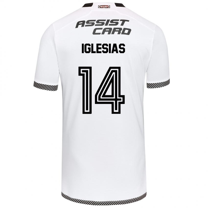 Kinder Luciano Iglesias #14 Weiß Schwarz Heimtrikot Trikot 2024/25 T-Shirt