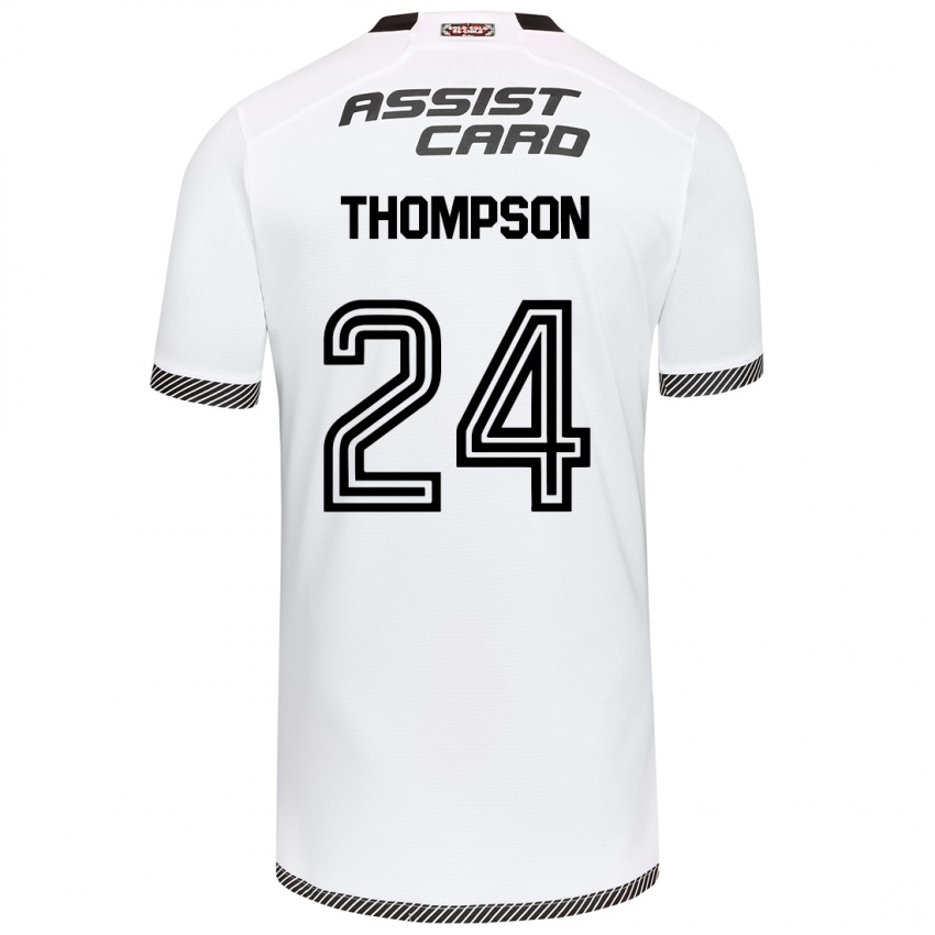 Kinder Jordhy Thompson #24 Weiß Schwarz Heimtrikot Trikot 2024/25 T-Shirt