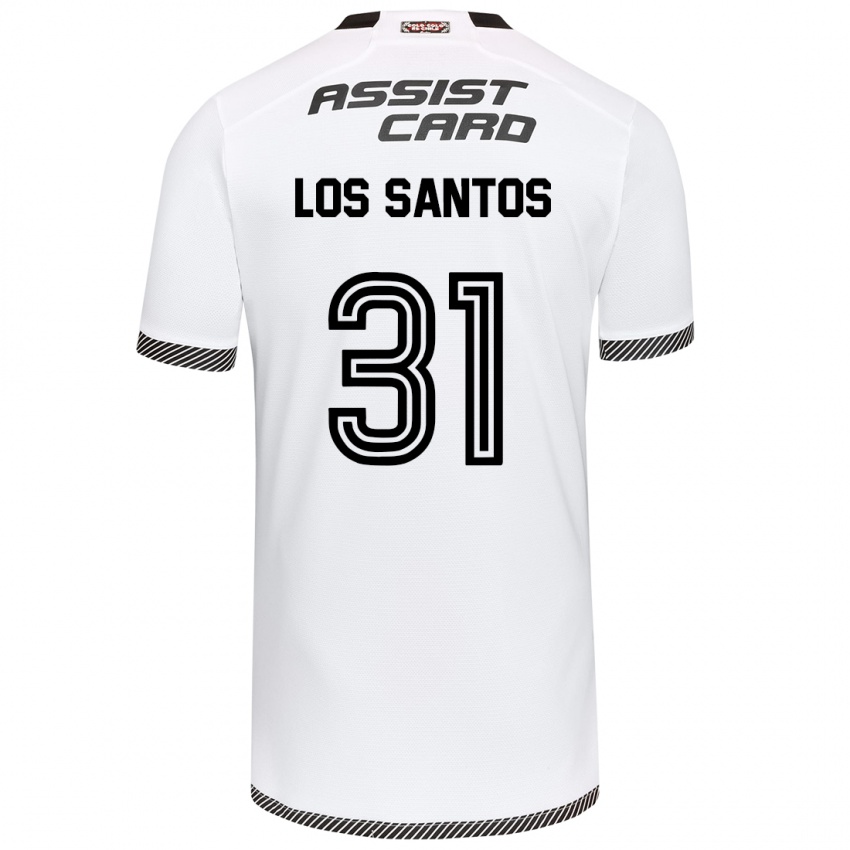 Kinder Matías De Los Santos #31 Weiß Schwarz Heimtrikot Trikot 2024/25 T-Shirt