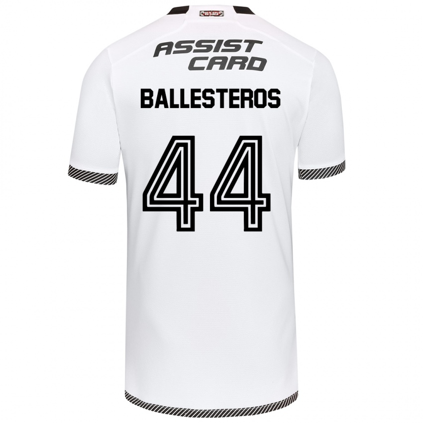 Kinder Martín Ballesteros #44 Weiß Schwarz Heimtrikot Trikot 2024/25 T-Shirt