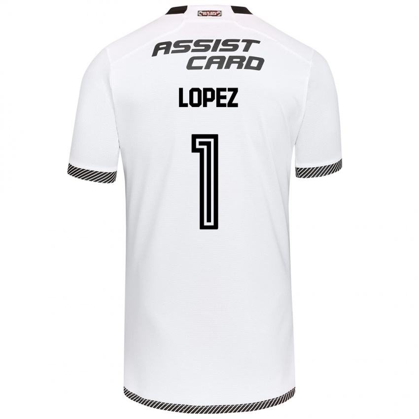 Kinder Yessenia López #1 Weiß Schwarz Heimtrikot Trikot 2024/25 T-Shirt