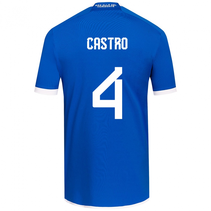 Kinder José Ignacio Castro #4 Blau Weiss Heimtrikot Trikot 2024/25 T-Shirt