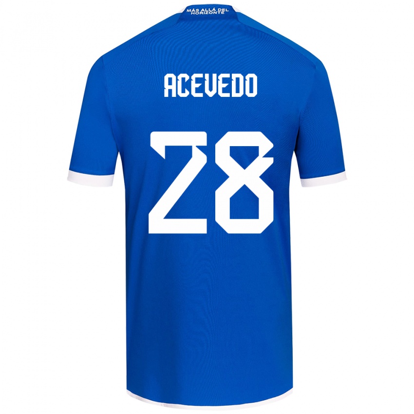 Kinder Florencia Acevedo #28 Blau Weiss Heimtrikot Trikot 2024/25 T-Shirt