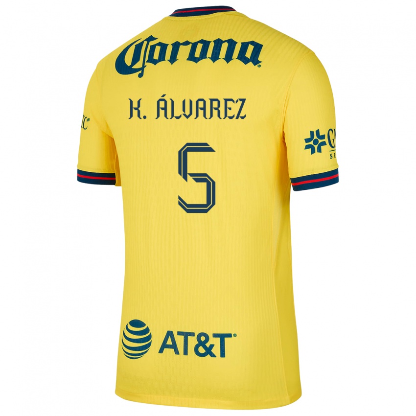 Kinder Kevin Álvarez #5 Gelb Blau Heimtrikot Trikot 2024/25 T-Shirt