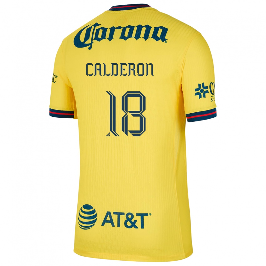 Kinder Cristian Calderón #18 Gelb Blau Heimtrikot Trikot 2024/25 T-Shirt