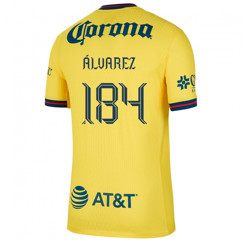 Kinder Antonio Álvarez #184 Gelb Blau Heimtrikot Trikot 2024/25 T-Shirt