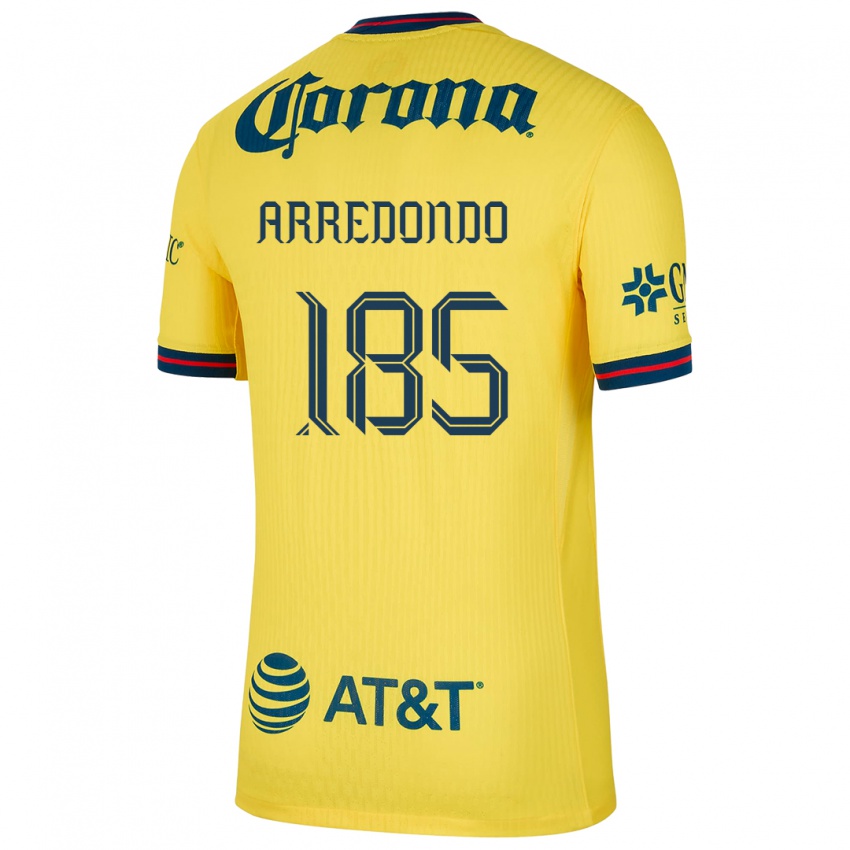 Kinder Aarón Arredondo #185 Gelb Blau Heimtrikot Trikot 2024/25 T-Shirt