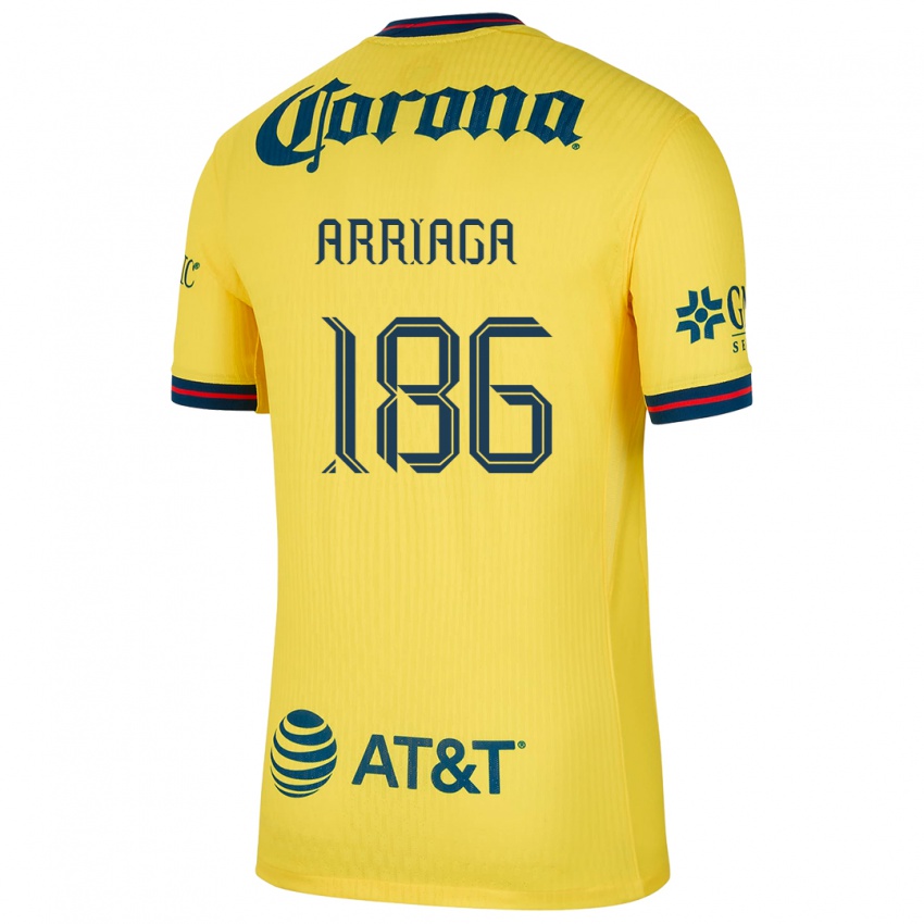 Kinder Diego Arriaga #186 Gelb Blau Heimtrikot Trikot 2024/25 T-Shirt