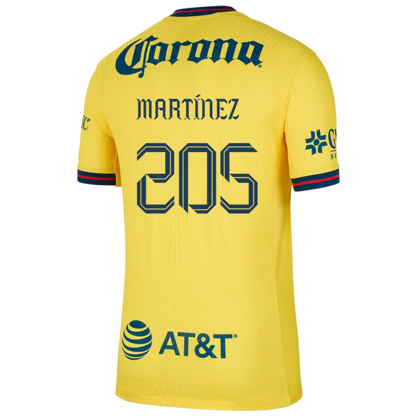 Kinder Sebastián Martínez #205 Gelb Blau Heimtrikot Trikot 2024/25 T-Shirt