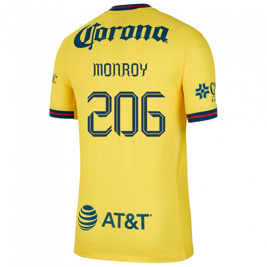 Kinder Diego Monroy #206 Gelb Blau Heimtrikot Trikot 2024/25 T-Shirt