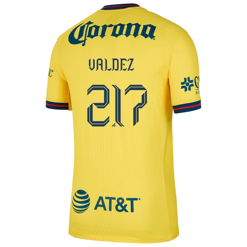 Kinder Víctor Valdez #217 Gelb Blau Heimtrikot Trikot 2024/25 T-Shirt