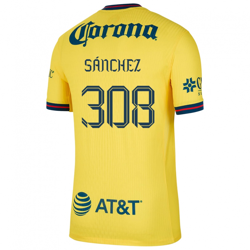 Kinder Oswaldo Sánchez #308 Gelb Blau Heimtrikot Trikot 2024/25 T-Shirt