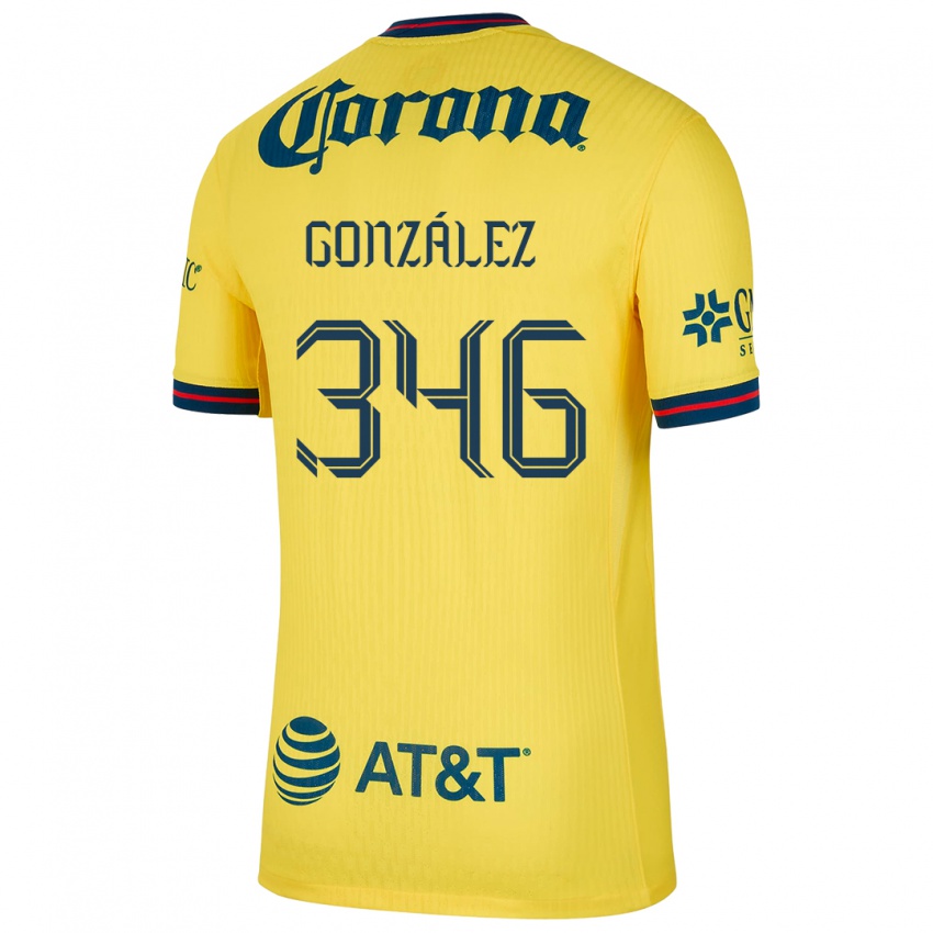 Kinder Ricardo González #346 Gelb Blau Heimtrikot Trikot 2024/25 T-Shirt