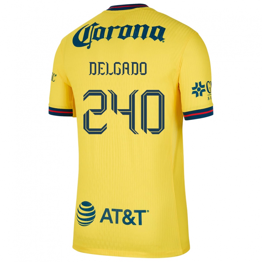 Kinder Gael Delgado #240 Gelb Blau Heimtrikot Trikot 2024/25 T-Shirt