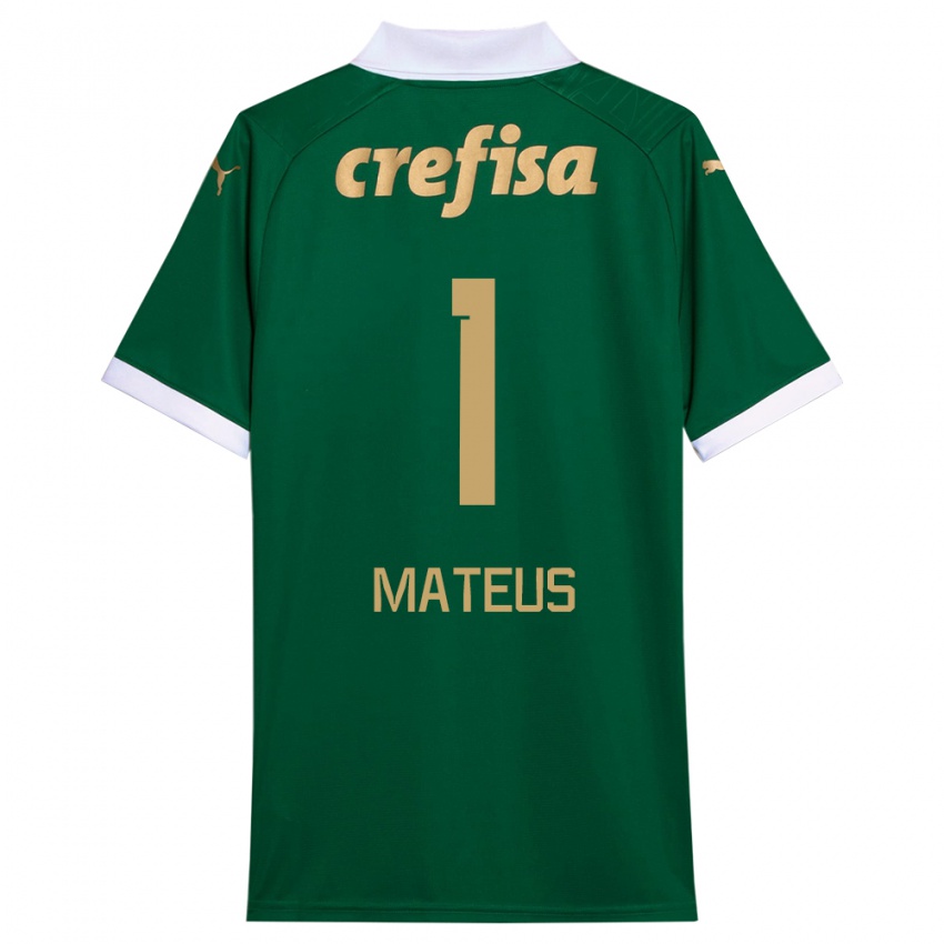 Kinder Mateus #1 Grün Weiß Heimtrikot Trikot 2024/25 T-Shirt