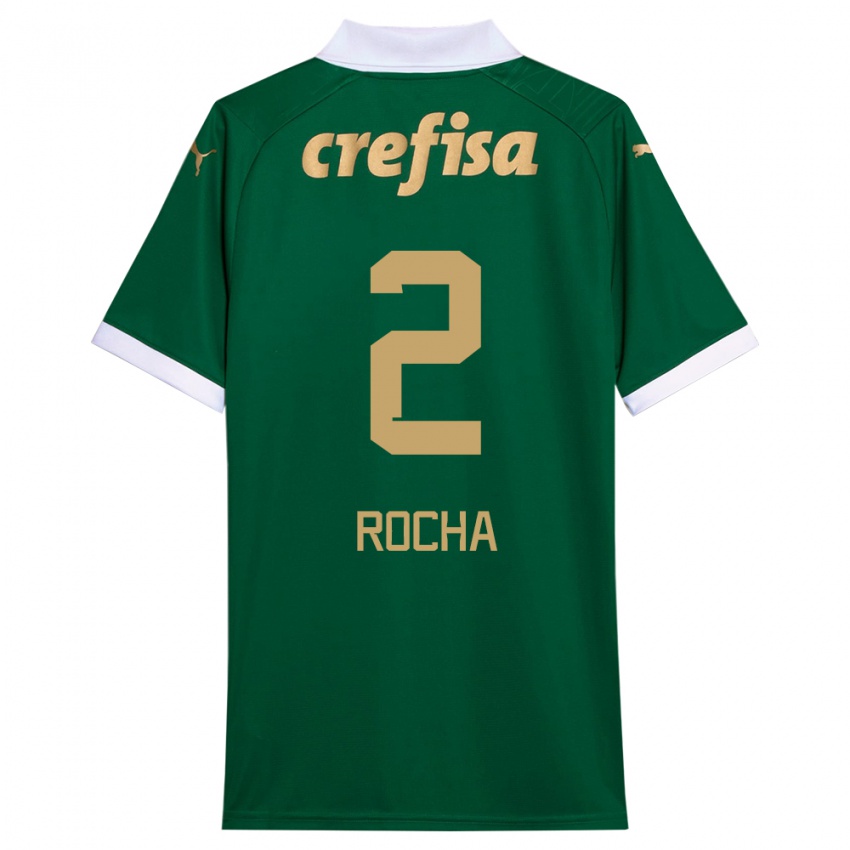 Kinder Marcos Rocha #2 Grün Weiß Heimtrikot Trikot 2024/25 T-Shirt